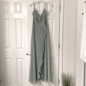 Bridesmaid - Floor length gown - sage bridesmaid - sz 4 - no alterations - NWT